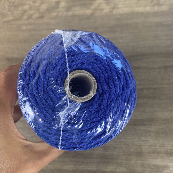 200M 3MM Natural Blue Cotton DIY Twisted Cord Macrame Rope Artisan Craft String - Picture 5 of 11
